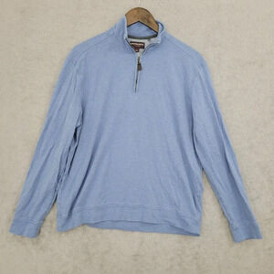 Johnston & Murphy 1/4 Zip Men's Pullover Sweatshirt Polo Long Sleeve L 19CT